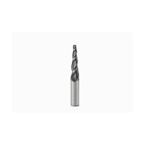 1mm Tip Diameter x 3mm Shank 2-Flute 5 Degree MEGA Coated Carbide Tapered End Mill product photo Front View L