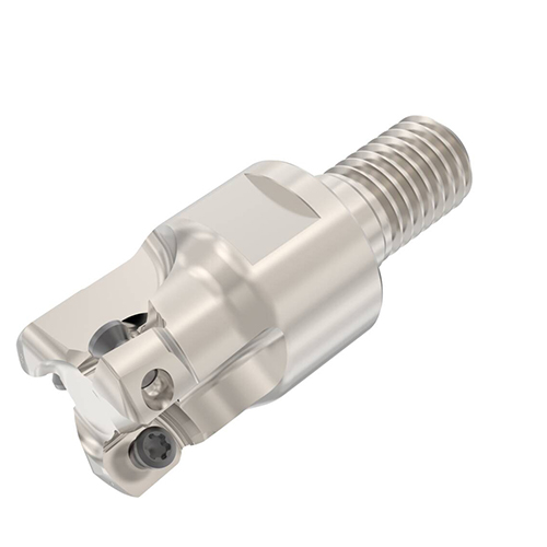 R217.21-00.750-10RE-LP06-3A 0.4094" Diameter M10 Combimaster Shank Coolant Through 3-Flute Indexable High Feed End Mill product photo Front View L