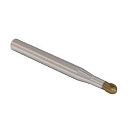 2.50mm Diameter x 6.00mm Shank 2-Flute Standard Length HXT Coated Carbide Ball Nose End Mill product photo Front View L