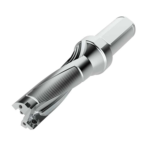 SD523-0937-281-1000R7 0.9370" Diameter Coolant Through 2-Flute Perfomax Indexable Insert Drill product photo Front View L