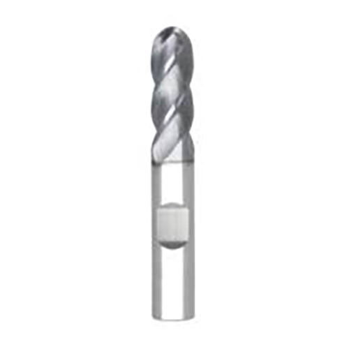1.0000" Diameter x 1.0000" Shank 4-Flute Short Length AlTiN Coated Carbide Ball Nose End Mill product photo Front View L