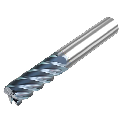 0.6250" Diameter x 0.6250" Shank 5-Flute Standard HTA Coated Carbide Square End Mill product photo Front View L