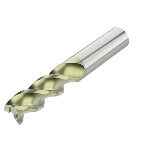 1.0000" Diameter x 1.0000" Shank 3-Flute Stub ANF Coated Carbide Square End Mill product photo Front View L