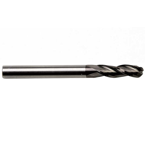 3/8" Diameter 3-Flute Ball Nose Regular Length TiAlN Coated Carbide End Mill product photo Front View L