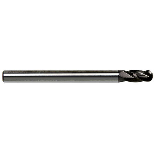 1/8" Diameter 4-Flute Ball Nose Stub Length TiAlN Coated Carbide End Mill product photo Front View L