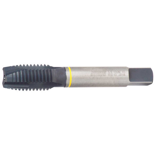 5/16"-18 UNC Yellow Ring HSSE-V3 DIN Length ANSI Shank Spiral Point Tap product photo Front View L