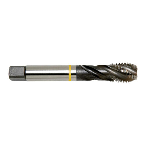 1-1/4"-8 Yellow Ring HSSE-V3 UN8 DIN Length ANSI Shank Spiral Flute Tap product photo Front View L