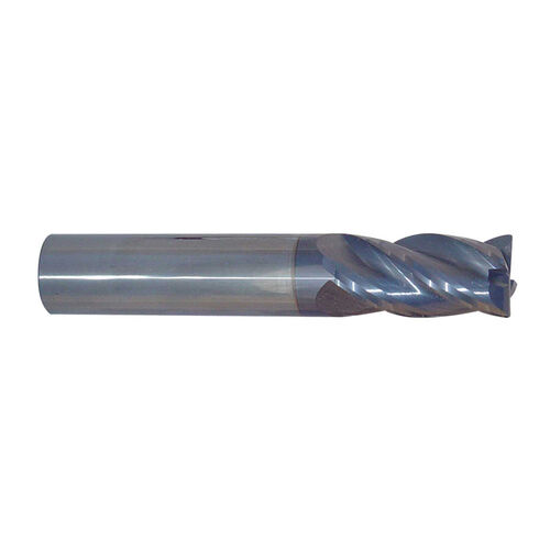 1-1/4" Diameter x 1-1/4" Shank 0.030-0.035" Radius 4-Flute Corner Radius Variable Helix AlTiN Red Series Carbide End Mill product photo Front View L