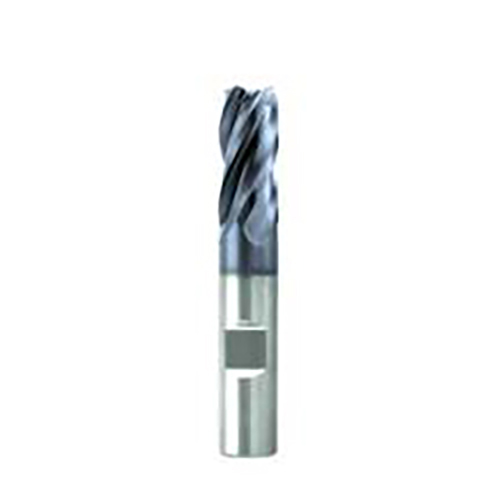 3/8" Diameter x 0.3750" Shank 4-Flute AlTiN Coated Corner Radius Carbide End Mill product photo Front View L