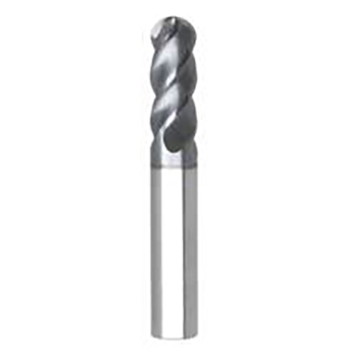 0.2500" Diameter x 0.2500" Shank 4-Flute Short Length AlTiN Coated Carbide Ball Nose End Mill product photo Front View L