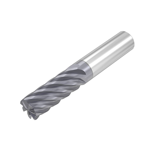 1/2" Diameter x 0.5000" Shank 7-Flute AlTiN Coated Corner Radius Carbide End Mill product photo Front View L