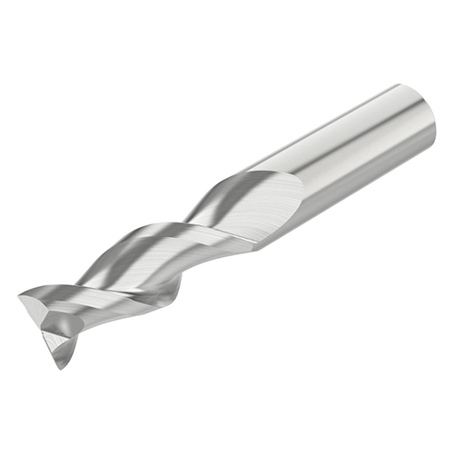 1/2" Diameter x 1/2" Shank 2-Flute Standard Length Uncoated Carbide End Mill product photo Front View L