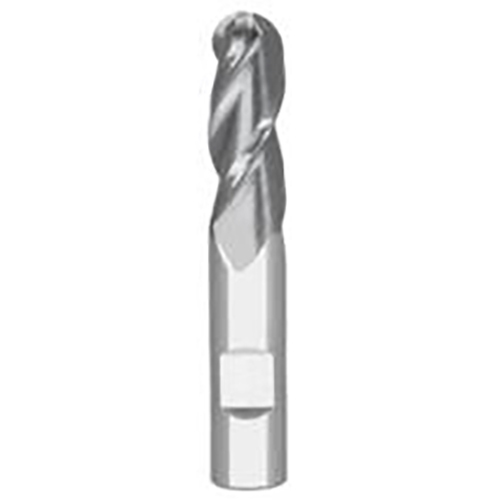 0.1250" Diameter x 0.1250" Shank 3-Flute Long Length AlTiN Coated Carbide Ball Nose End Mill product photo Front View L