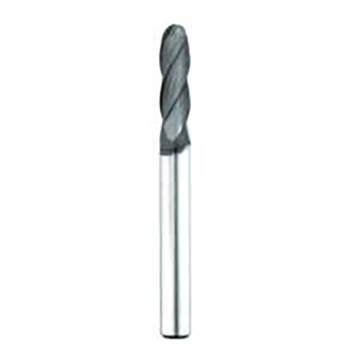 0.0781" Diameter x 0.1250" Shank 4-Flute Standard Length Diamond CVD Coated Carbide Ball Nose End Mill product photo Front View L