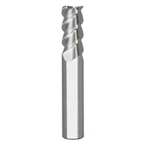 0.3750" Diameter x 0.3750" Shank 3-Flute Short TiAlN Coated Carbide Square End Mill product photo Front View L