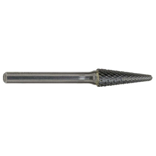 1/2" SL-4 Double Cut 14º Included Angle Taper With Radius End Carbide Burr product photo Front View L