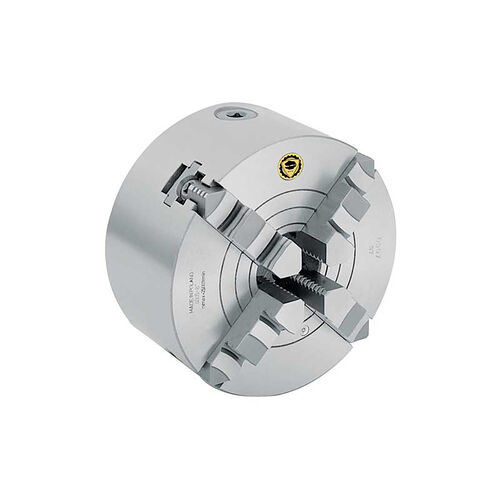 8" 3-Jaw Steel Body Combination Chuck With Hard Solid Jaws (Set) product photo Front View L