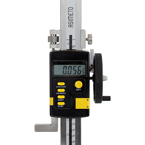 0-12" With Hand Wheel Asimeto Single Beam Digital Height Gauge product photo Back View L
