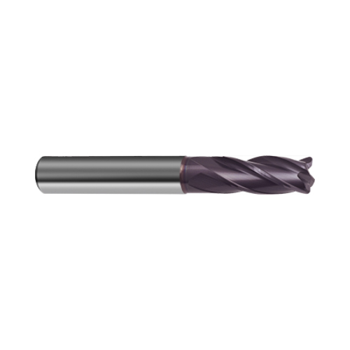3089 (6.356mm) 1/4", Uni-Pro, 0.62" Corner Radius, 4-Flute Solid Carbide Firex End Mill product photo Front View L