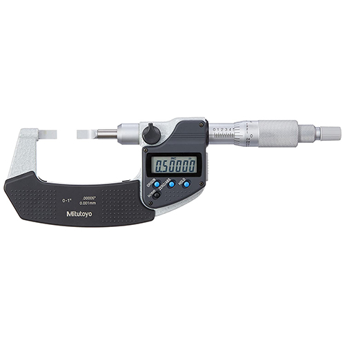 0-1"/25.4mm x 0.00005"/0.001mm Mitutoyo Digital Blade Micrometer product photo Front View L