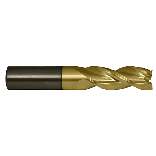 1/4" Diameter x 1/4" Shank, 3-Flute ZrN Coated Carbide Square Shoulder End Mill product photo Front View L