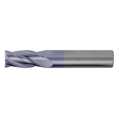 3/8" Diameter x 3/8" Shank, 4-Flute TiAlN Coated Carbide Square Shoulder End Mill product photo Front View L