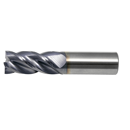 1" Diameter x 1" Shank, 4-Flute AP/MAX Coated Carbide Variable Index Square Shoulder End Mill product photo Front View L