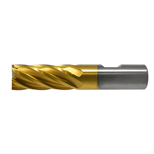 2" Diameter x 2" Shank 6-Flute TiN Coated Cobalt Finishing End Mill product photo Front View L