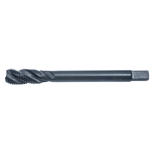 M8x1.0 Metric Fine 6H Black Oxide Coated HSS-E Semi-Bottoming Spiral Flute Tap product photo Front View L