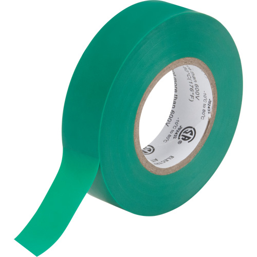 19 mm (3/4") x 18 M (60') Electrical Tape, Green, 7 mils product photo Front View L