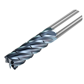 3/4" Diameter x 3/4" Shank 6-Flute Standard HTA Coated Carbide Roughing End Mill product photo