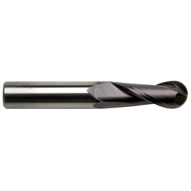 0.5mm Diameter 2-Flute Ball Nose Regular Length TiAlN Coated Carbide End Mill product photo