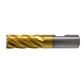 15/32" Diameter x 1/2" Shank 4-Flute TiN Coated Cobalt Finishing End Mill product photo