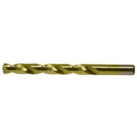 19/64" 135 Degree Split Point Gold Oxide Coated Cobalt Jobber Length Drill Bit product photo