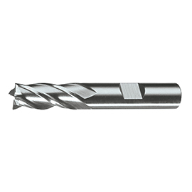 3/8" Diameter x 3/8" Shank 4-Flute Bright High Speed Steel Finishing End Mill product photo