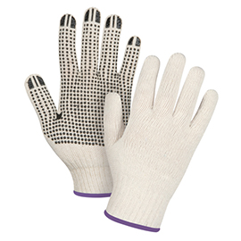 Heavyweight, One Side Dotted Gloves, Poly/Cotton, Single Sided, 7-Gauge, X-Small product photo
