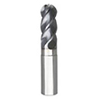 0.2500" Diameter x 0.2500" Shank 4-Flute Short Length AlTiN Coated Carbide Ball Nose End Mill product photo
