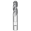 0.1250" Diameter x 0.1250" Shank 3-Flute Long Length AlTiN Coated Carbide Ball Nose End Mill product photo