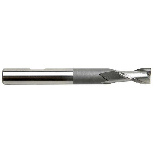 1/2" Diameter x 1/2" Shank 2-Flute Extended Shank HSCO Cobalt End Mill product photo Front View L