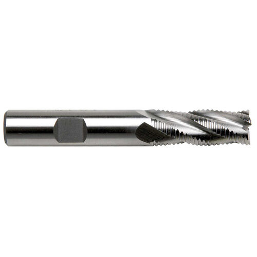 3/8" Diameter x 3/8" Shank 4-Flute Regular Length Fine Pitch Roughing HSCO Cobalt End Mill product photo Front View L