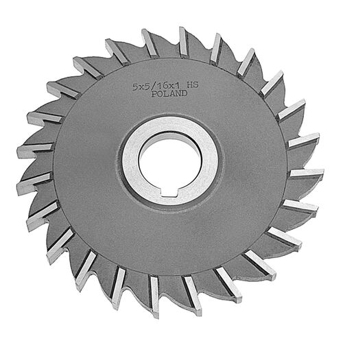 5" x 15/16" x 1" Bore H.S.S. Plain Tooth Milling Cutter product photo Front View L