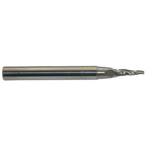 1/16" Tip Diameter x 1/8" Shank 1-1/2º Miniature Tapered Carbide End Mill product photo Front View L