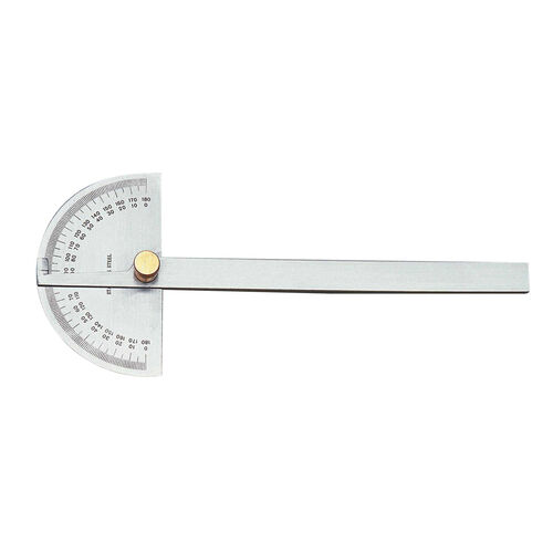 Round Head Protractor With 6" Arm product photo Front View L