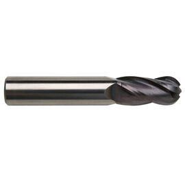 3.5mm Diameter 4-Flute Ball Nose Regular Length TiAlN Coated Carbide End Mill product photo