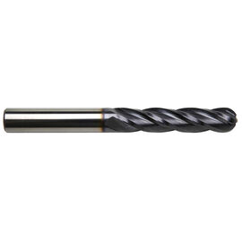 1/8" Diameter x 1/8" Shank 4-Flute Long Length Ball Nose Yellow Series Carbide End Mill product photo
