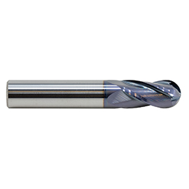 3.5mm Diameter x 4mm Shank 4-Flute Regular Length Ball Nose AlTiN Red Series Carbide End Mill product photo